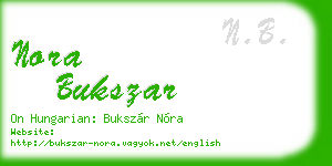 nora bukszar business card