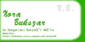 nora bukszar business card